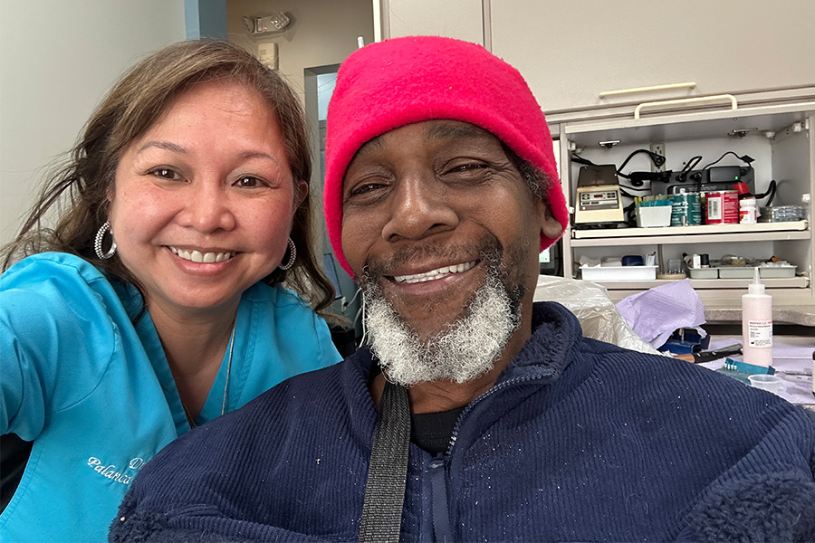 Dr Kit and a patient